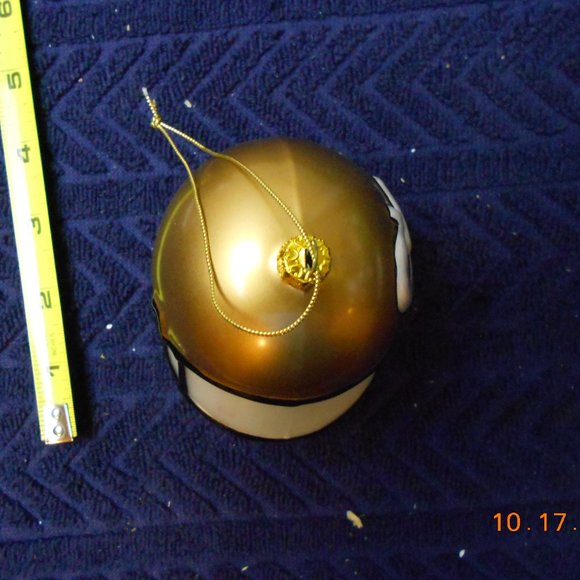 Georgia Tech Glass Football Helmet Christmas Tree Ornament mouth blown - Picture 4 of 7